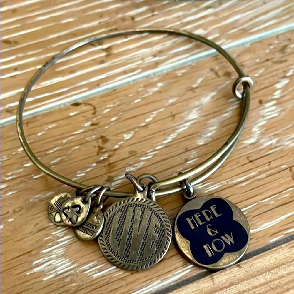 Gold Charm Bangle Bracelet
Alex and Ani Here and Now -Live Charm